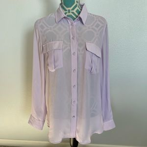 Banana Republic Dillon Classic Fit Lavender Blouse size Medium